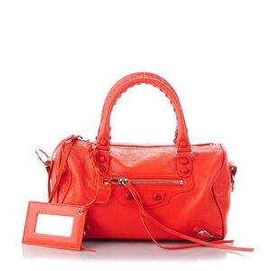 BALENCIAGA Chevre Rubber Mini Twiggy in Poppy